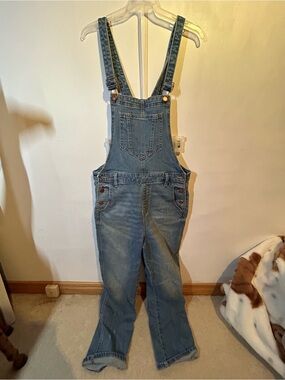 Old Navy Light Blue Denim Overalls - Relaxed Straight Leg